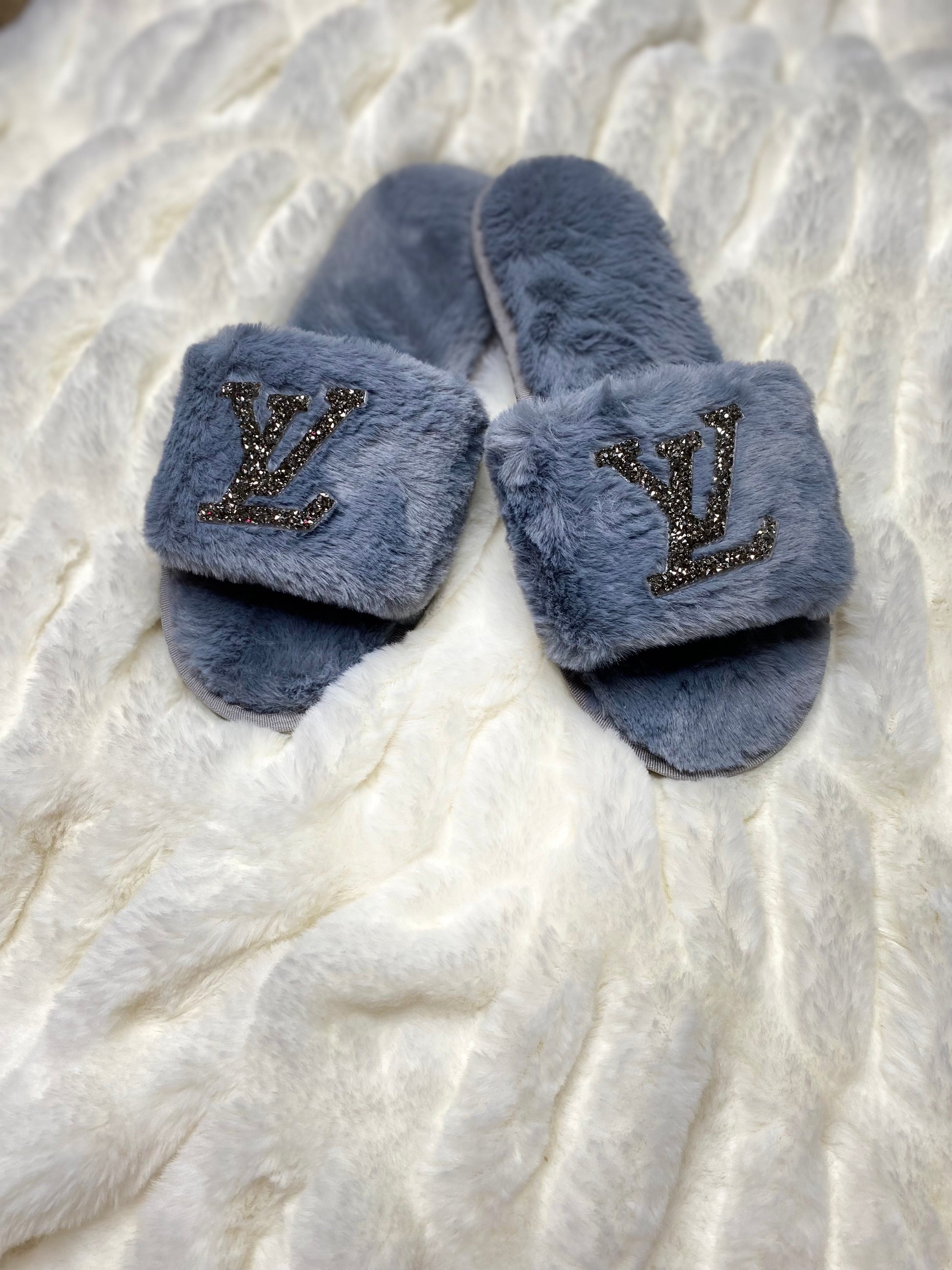 lv slippers blue